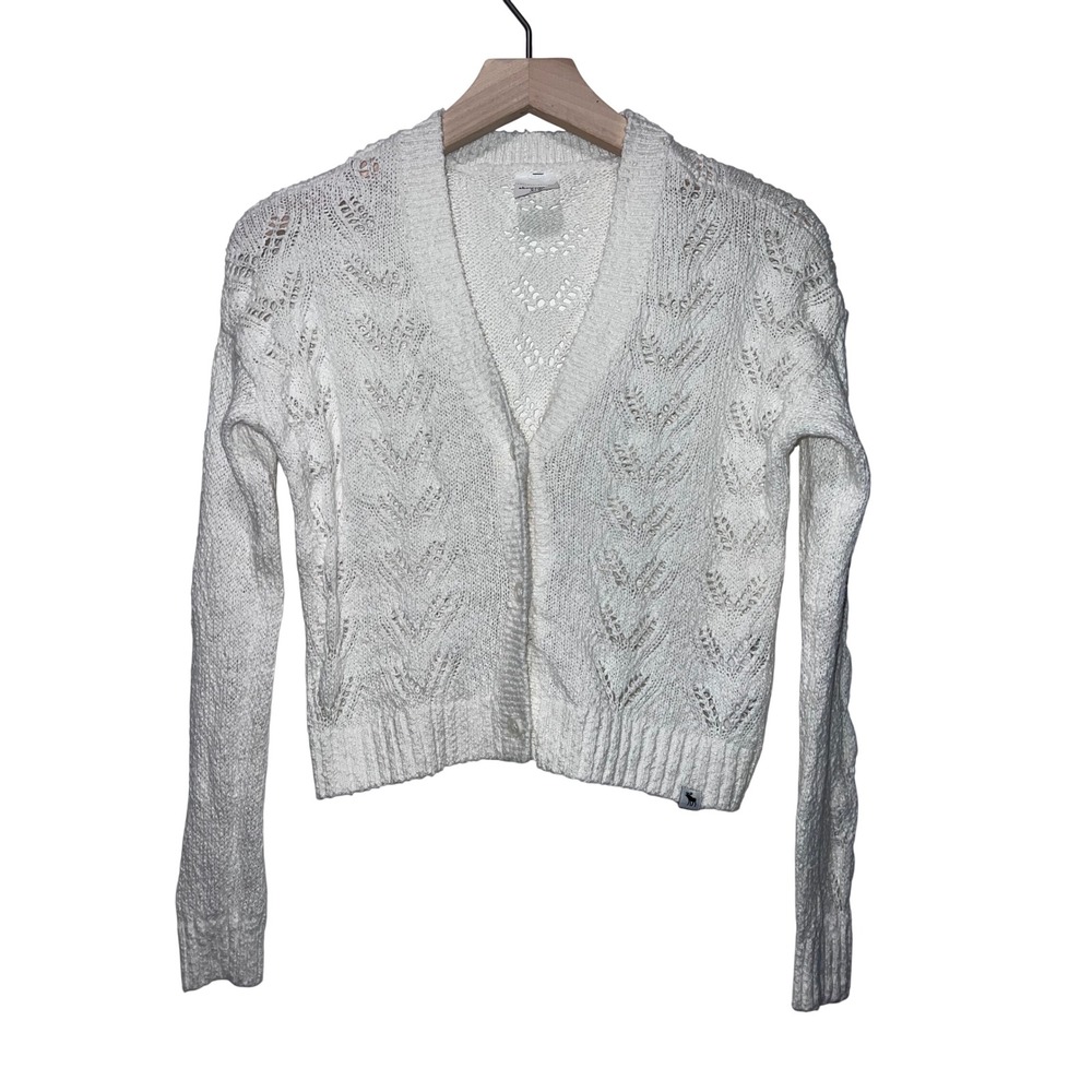Abercrombie Kids Crochet Knit Cardigan Sweater Girls Size 9/10